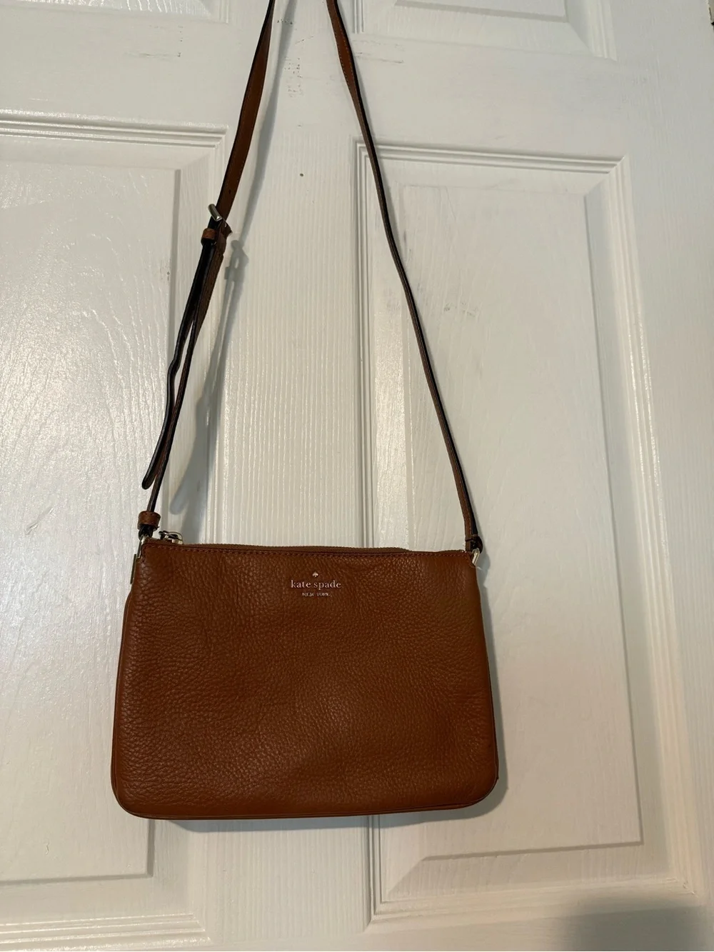 kate spade Brown Pebbled Leather Crossbody Bag